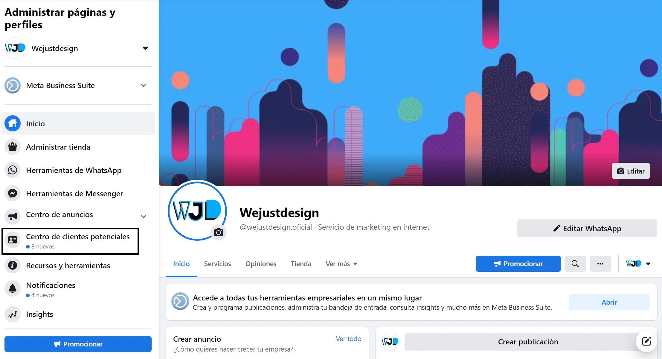 Pantallazo número 3 de facebook, artículo leads · Captura de WJD